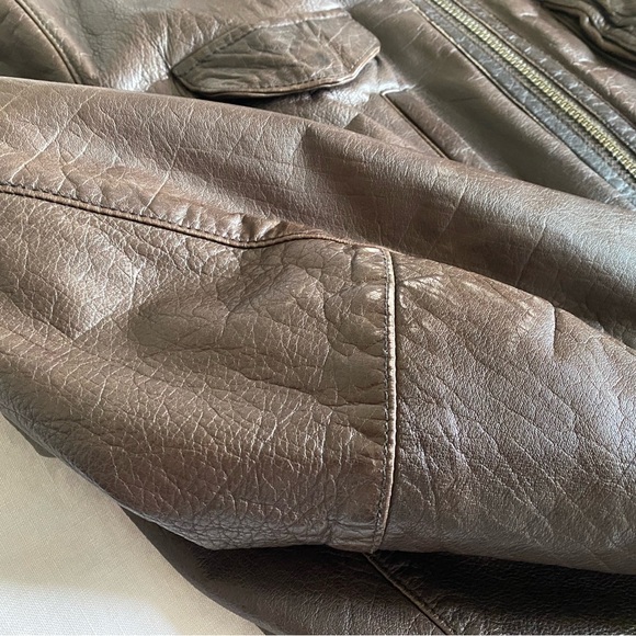 Zara Man Genuine Leather Jacket Mens Size L - Picture 5 of 11